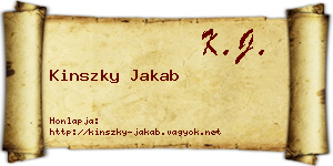 Kinszky Jakab névjegykártya